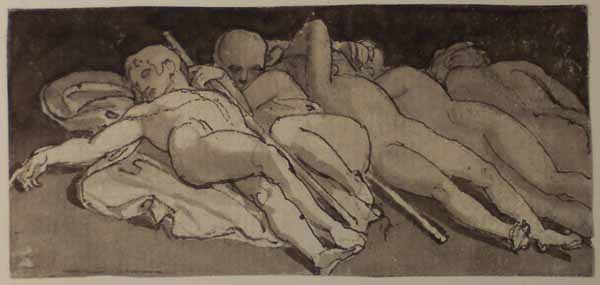 Five Naked Men Asleep